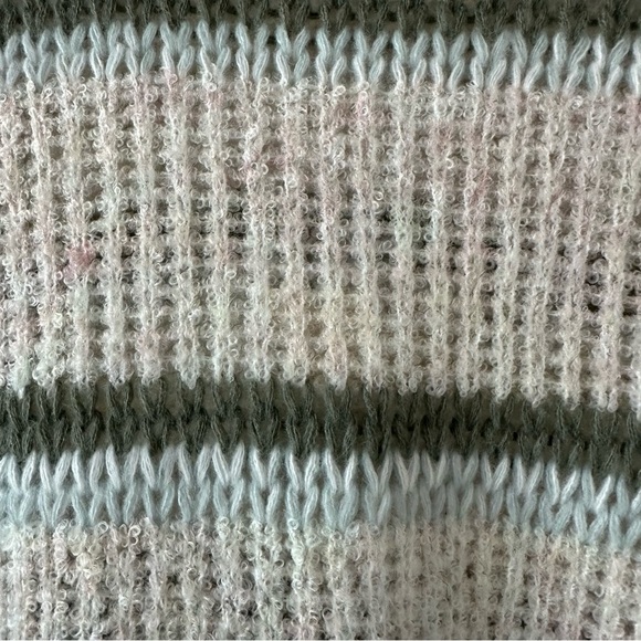 Altard State Christi Striped Pullover Blue Combo Medium Boxy Open Knit Light - Picture 3 of 9